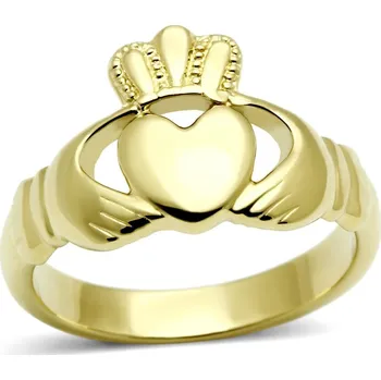 Prsten Šperky4U Zlacený ocelový prsten Claddagh - velikost 52 - AL-0110-52