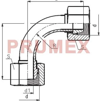 Příslušenství ke kompresoru Úhlová spojka Js13-90 M22x1,5