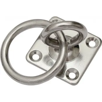 Tesařské kování Nerezová deska čtvercová s okem a kroužkem