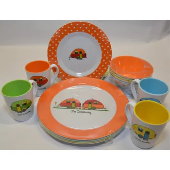 Sada nádobí Obelink Jídelní sada, Love Caravaning, 16-dílná sada nádobí