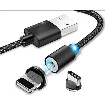 Datový kabel KABEL USB 2.0 KONEKTOR USB A / USB C 1m | MAGNETICKÁ KONCOVKA | LED PODSVĚTLENÍ