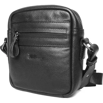 Kabelka Pánská luxusní malá kožená crossbody/pod ruku taška Marta Ponti no. C47 černá | KabelkyproVas.cz