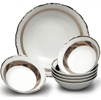 Nádobí Thun 1794 Marie Louise, kompotová souprava, platina, Thun, 7 d.