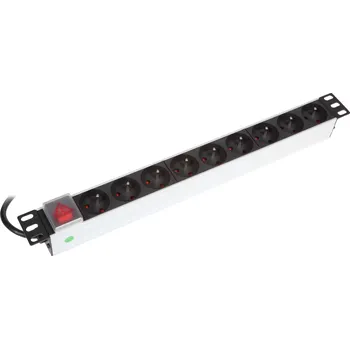 Napájecí panel PDU PDU-9UTE-UTE-03 Napájecí panel, 9xUTE, 16A, 19", vypínač, 2,5m kabel se zástrčkou UTE