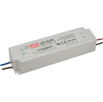Napájecí zdroj pro osvětlení LPV 35-24 - elektronický napájecí zdroj MeanWell 24V, 1,5A, 36W, IP67 pro napájení 24V LED svítidel a dalších el. spotřebičů