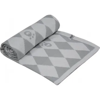 Dětská deka EKO PLE-61 Deka z pleteniny design"kosočtverce" WHITE/GREY