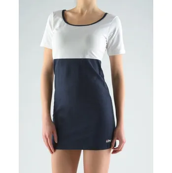 GINA dámské šaty s krátkým rukávem, sukně a šaty, šité 191001P-1 lékořice bílá S