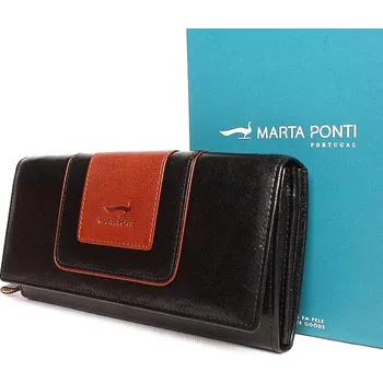 Peněženka Luxusní černo-hnědá kožená peněženka Marta Ponti no. B530