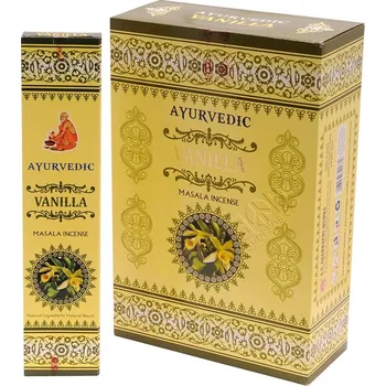 Vonná tyčinka Ayurvedic Vanilla indické vonné tyčinky 12 krabiček. Množstevní sleva.