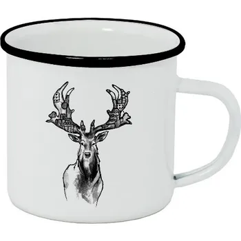 Plecháček - smaltový lem s potiskem Deer patchwork