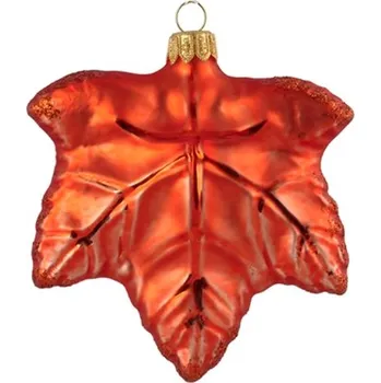 Skleněný javorový list oranžový