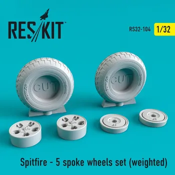 Plastikový model Reskit 1/32 Spitfire - 5 spoke wheels set (weighted)