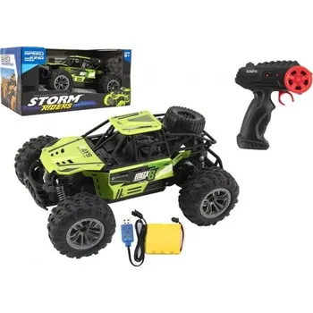 RC model auta Auto RC buggy terénní zelené 22cm plast 2,4GHz na baterie + dobíjecí pack v krabici 32x16x18cm