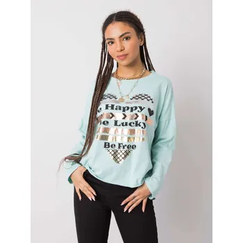 Dámská košile Dámská bavlněná halenka s potiskem 21103 - FPrice one size mintová-zelená