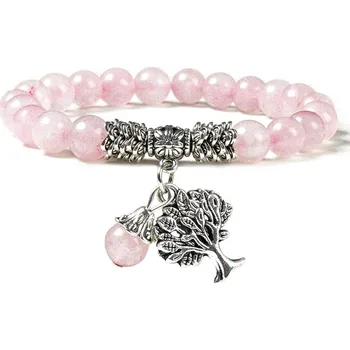 Náramek Tiniana Náramek strom života růženín 19 cm