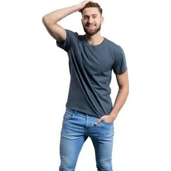 CityZen Bavlněné triko kulatý výstřih šedé 3XL Pánské tričko CityZen Bavlněné triko kulatý výstřih šedé 3XL