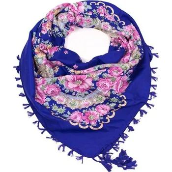 Šála ArtOfPolo Lidová Folk šála 100cm Safírová Artofpolo FArsz13024ss14