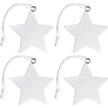 Dárková krabička Hvězda dřevěná bílá 5 cm - 1 ks