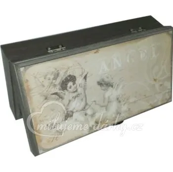 Dárková krabička Andělská dřevěná dárková truhlička