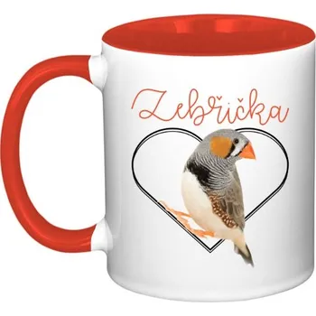 Hrnek malý barevný s potiskem Zebřička