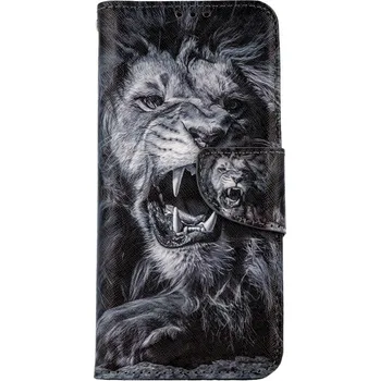 Pouzdro na mobilní telefon Pouzdro Samsung A22 knížkové Černobílý lev (kryt neboli obal na Samsung A22)