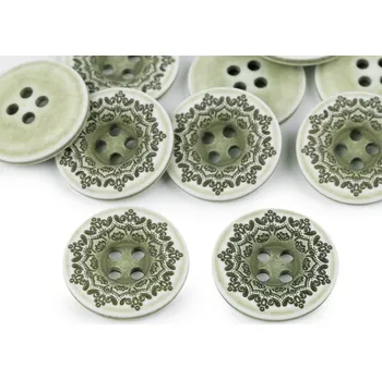 Knoflík Knoflík čtyřdírkový, plastový velikost 44" 830452 - zelený