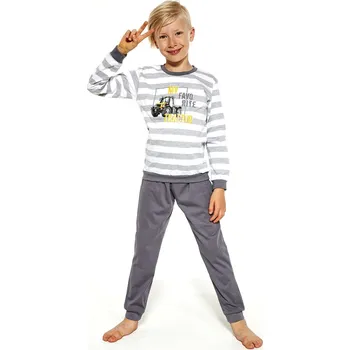 Chlapecké pyžamo Cornette Tractor 478/114 bílé/šedé 110-116