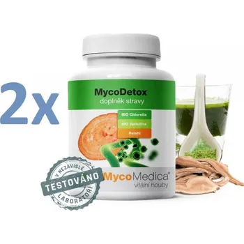 Zdravotnický materiál MycoDetox 2 x 120 kapslí, MycoMedica + Sada náplastí Hartmann Cosmos s polštářkem 5 kusů
