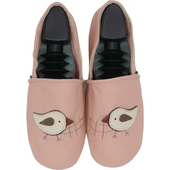 Dámská zdravotní obuv CAROZOO Kožené capáčky pro ženy růžové s ptáčkem 37 EU Růžová