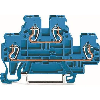 modulární přístroj a rozvaděč WAGO Svorka 870-504 dvoupatrová průchozí N/N, modrá 870-504