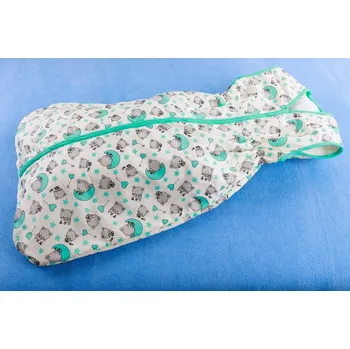 Spacák Pytlík na spaní pro děti - letní 80 cm kočička tyrkys - poslední kus!