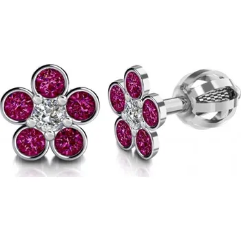 Šperk Couple, Dívčí náušnice Briony, bílé zlato s barevnými zirkony, 585-68-3-0045.1B00.0.00.204.05