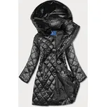 Černá dámská bunda s kožíškovým límcem (J9-068) odstíny černé S (36)