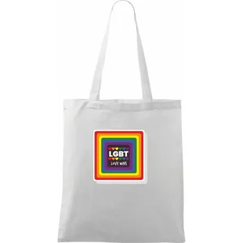 Love wins čtverec - Taška bavlněná - 42 x 38 cm ( Bílá )
