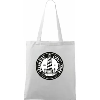 Ocean Side Light House - Taška bavlněná - 42 x 38 cm ( Bílá )