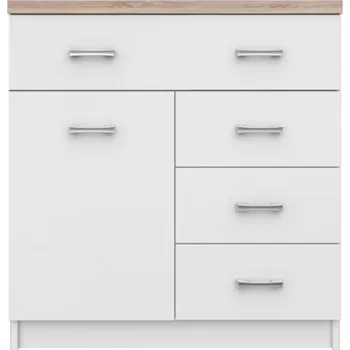 Komoda Tempo Kondela Komoda 1D4S, bílá / dub sonoma, TOPTY TYP 12