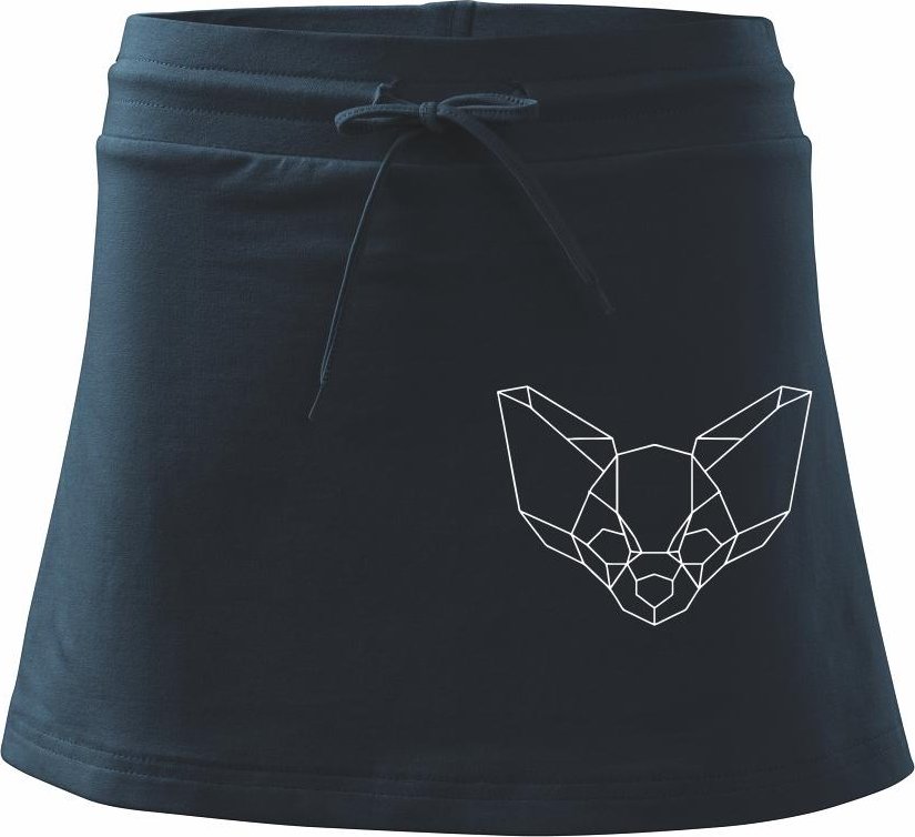 Čivava - Geometrie - jednoduchá - Sportovní sukně - two in one - XS ( Námořní modrá (téměř černá) )