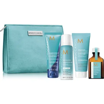Šampon Moroccanoil Blonde On the Go Set - Šampon 70 ml + maska 75 ml + suchý šampon 62 ml + olej 25 ml Dárková sada