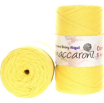 Příze Maccaroni Bavlněné šňůry 5 mm světle žlutá 406