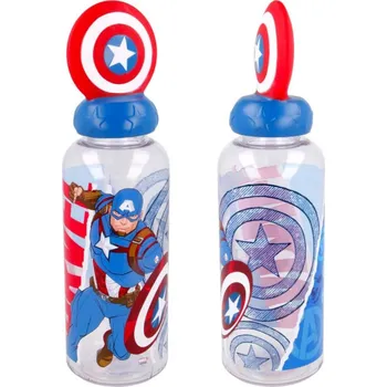 Láhev STOR Láhev na pití Avengers Captain America 3D víčko 560ml
