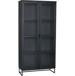 Černá dubová vitrína ROWICO EVERETT III. 95 x 41 cm