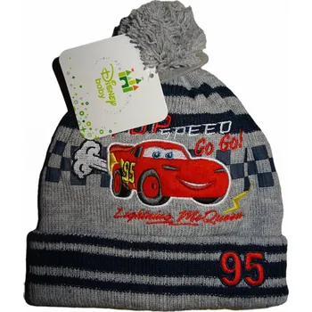 Čepice Baby chlapecká pletená šedá čepice s autem 50