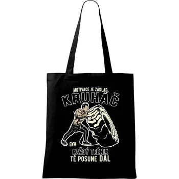Nákupní taška Kruháč motivace - Taška bavlněná - 42 x 38 cm ( Černá )