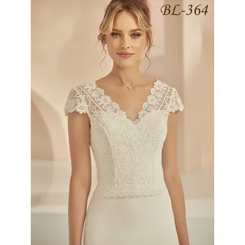 Bolerko Květinový krajkový svatební top - ivory: BL-364 Vybraná velikost: S