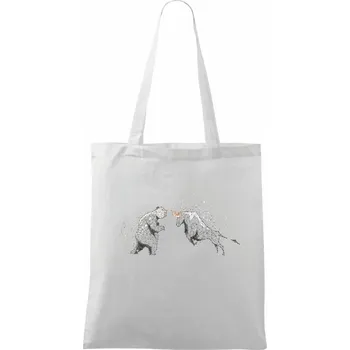 Bearish and bullish souboj - Taška bavlněná - 42 x 38 cm ( Bílá )
