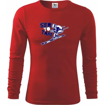 Chlapecké oblečení Lyžař ser to tam - Triko dětské Long Sleeve - 146 cm/10 let ( Červená )