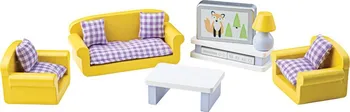 Doplněk pro panenku Tidlo Dřevěný nábytek obývací pokoj DS49957221 žlutý
