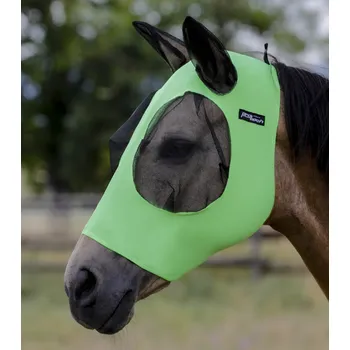 Koňská maska proti hmyzu Elastická maska ProTech Barva: Limetková, Velikost: M