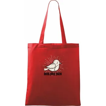 Nákupní taška Docela pěkný ptáček - Taška bavlněná - 42 x 38 cm ( Červená )