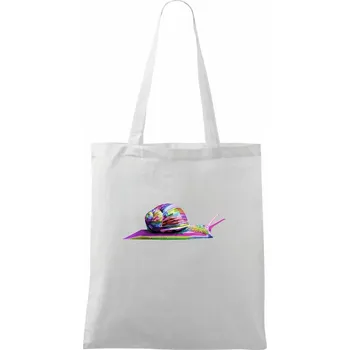 Šnek barevný - Taška bavlněná - 42 x 38 cm ( Bílá )